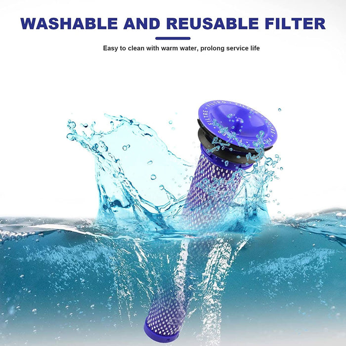 V6 Replacement Vacuum Filter for Dyson V6 Cordless Stick Vacuum for Dyson V6 Absolute Cordless Stick Vacuums Replaces Part 965661-01 and 966741-01 (Post Filters+ Pre Filters) - Battery Mate
