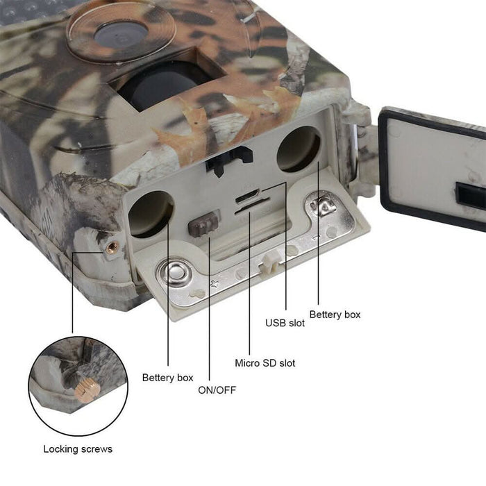 WiFi Trail Hunting Camera Outdoor 20MP 1080P Game Wildlife Cam PIR Night Vision - Battery Mate