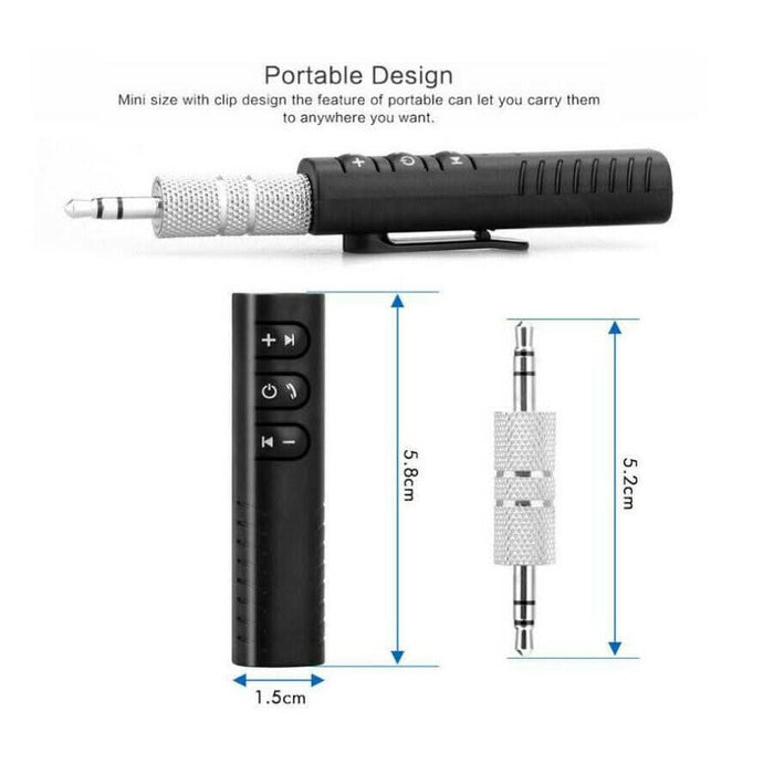 Wireless Bluetooth 3.5mm AUX Audio Music Receiver Stereo Home Car Adapter - Battery Mate