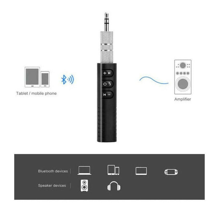 Wireless Bluetooth 3.5mm AUX Audio Music Receiver Stereo Home Car Adapter - Battery Mate