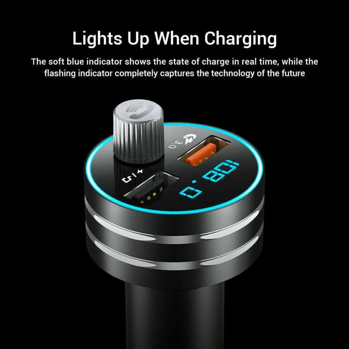 Wireless Car FM Transmitter Bluetooth Radio MP3 Music Player USB Dual Charger - Battery Mate