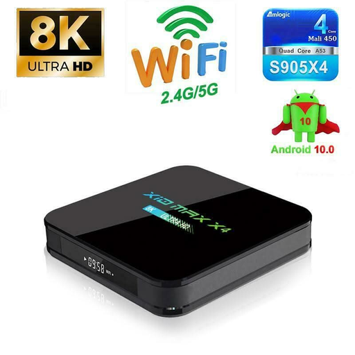 X10 Max X4 8K Amlogic S905X4 TV Box Android 10.0 Quad Core 2GB/16GB Dual WiFi Bl - Battery Mate