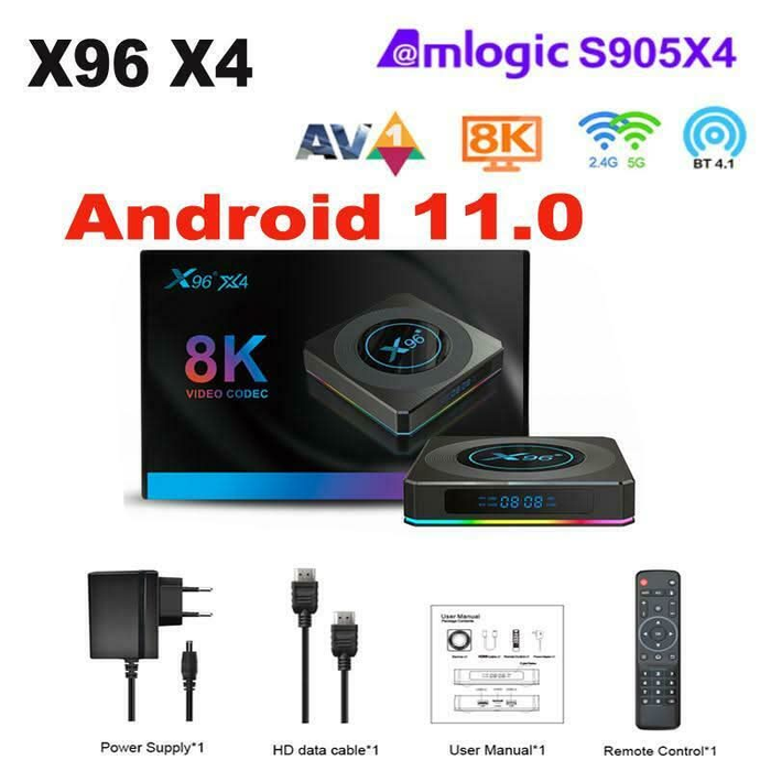 X96 X4 Android 11.0 Smart TV BOX 4GB 32GB Quad Core 2.4G/5G Dual - Battery Mate