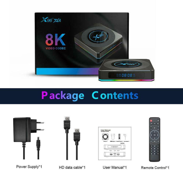 X96 X4 Android 11.0 Smart TV BOX 4GB 32GB Quad Core 2.4G/5G Dual - Battery Mate