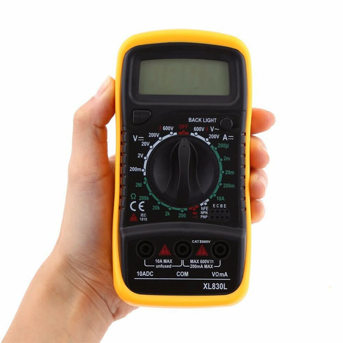 XL830L AC/DC Digital Multimeter Current New Tester Volt Meter Ohmmeter Ammeter - Battery Mate